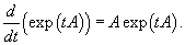 производная матричной экспоненты