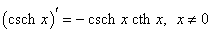 derivative of the cosecant function