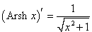 derivative of the inverse sine function