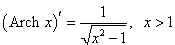 derivative of the inverse cosine function