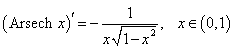 derivative of the inverse secant function