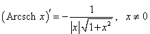 derivative of the inverse cosecant function