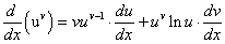 производная от функции u(x) в степени v(x)