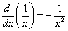 производная функции 1/x