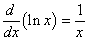 производная натурального логарифма