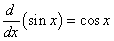 производная sin x