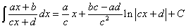 интеграл от дробной функции с линейным числителем и знаменателем