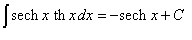 интеграл от произведения гиперболического секанса и гиперболического тангенса