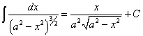 интеграл от иррациональной функции вида 1/[(a^2 - x^2)^(3/2)]