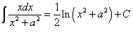 интеграл от рациональной функции вида x/(x^2+a^2)