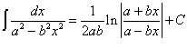 интеграл от рациональной функции вида 1/(a^2-b^2*x^2)