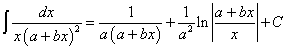 интеграл от рациональной функции вида 1/[x(ax+b)^2]