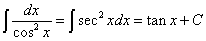 интеграл от секанса в квадрате