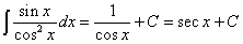 интеграл от функции sinx/(cosx)^2