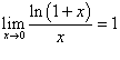 предел ln(1+x)/x