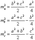 медианы треугольника, выраженные через стороны