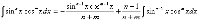 формула редукции для интеграла от функции (sin x)^n*(cos x)^m (версия 2)