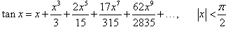 разложение тангенса в ряд Маклорена