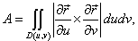 площадь поверхности в случае параметрического задания поверхности