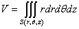 объем тела через тройной интеграл в цилиндрических координатах
